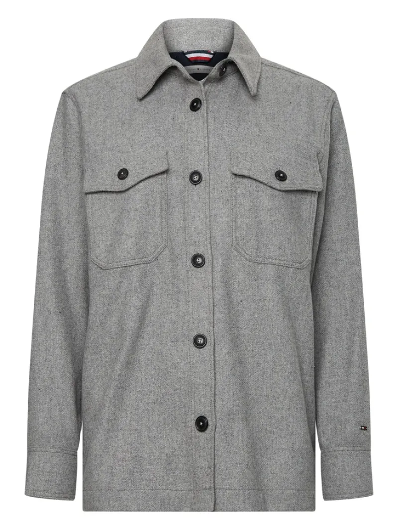 Tommy Hilfiger Jacken*WOOL BLEND SHACKET ice grey heather