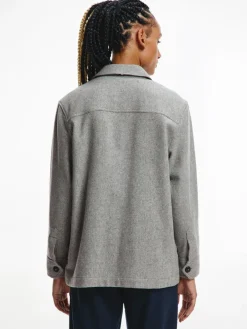 Tommy Hilfiger Jacken*WOOL BLEND SHACKET ice grey heather