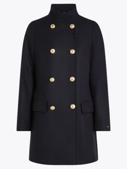 Tommy Hilfiger Jacken*WOOL BLEND SLIM DB FUNNEL COAT desert sky