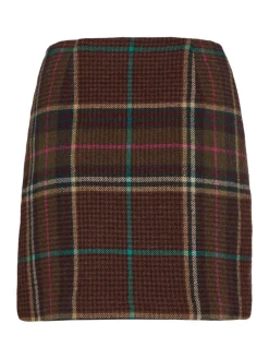 Tommy Hilfiger Röcke*WOOL CHECK WRAP SHORT SKIRT large pop check- army green