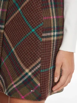 Tommy Hilfiger Röcke*WOOL CHECK WRAP SHORT SKIRT large pop check- army green