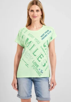 Cecil Shirts*Wording Print T-Shirt fresh salvia green