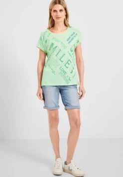 Cecil Shirts*Wording Print T-Shirt fresh salvia green