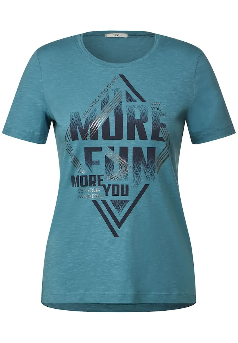 Cecil Shirts*Wordingprint Shirt adriatic blue