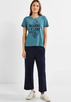 Cecil Shirts*Wordingprint Shirt adriatic blue