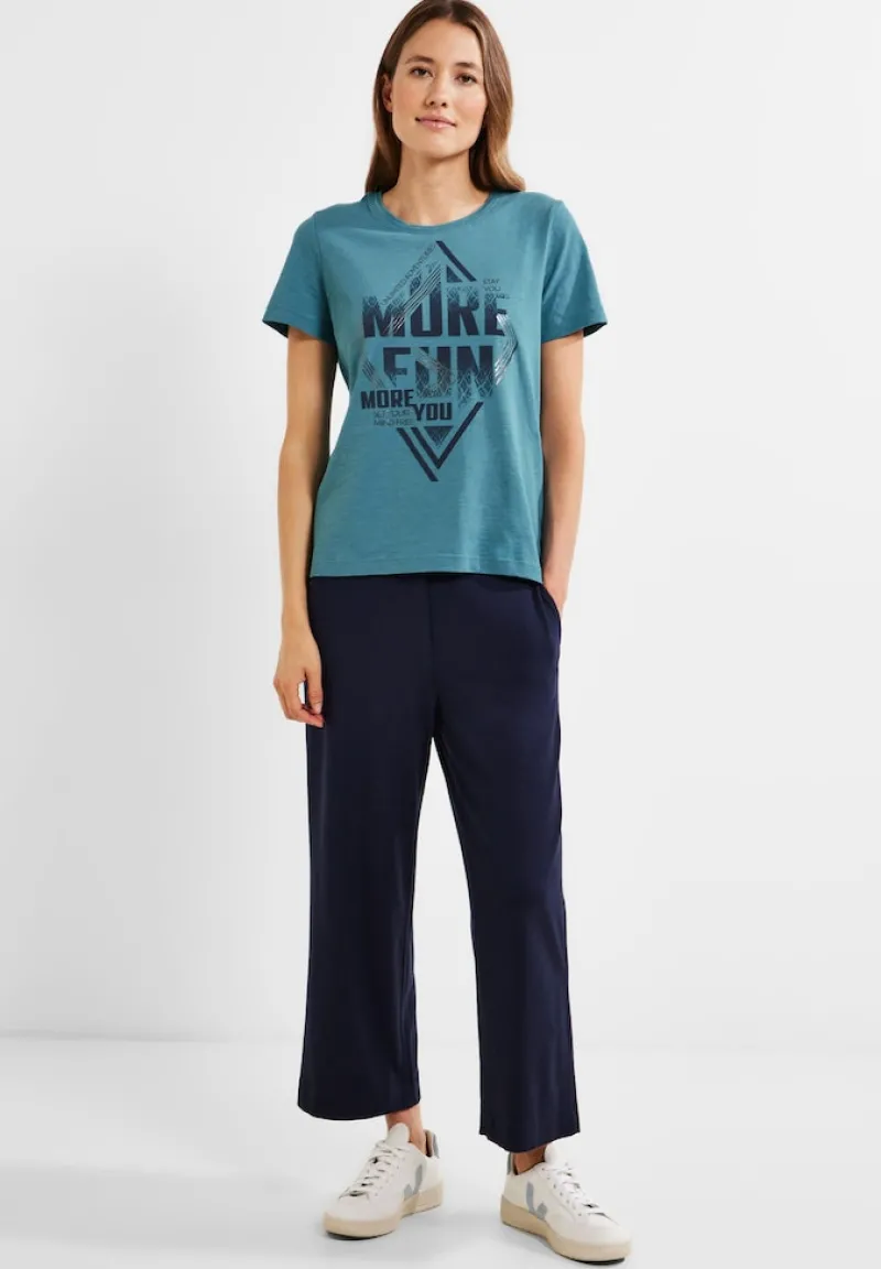 Cecil Shirts*Wordingprint Shirt adriatic blue