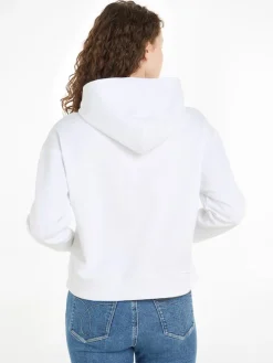 Calvin Klein Jeans Pullover & Sweatshirts*WOVEN LABEL HOODIE Bright White