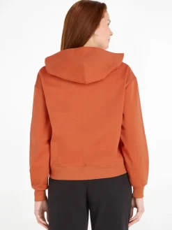 Calvin Klein Jeans Pullover & Sweatshirts*WOVEN LABEL HOODIE burnt clay