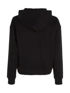 Calvin Klein Jeans Pullover & Sweatshirts*WOVEN LABEL HOODIE ck black