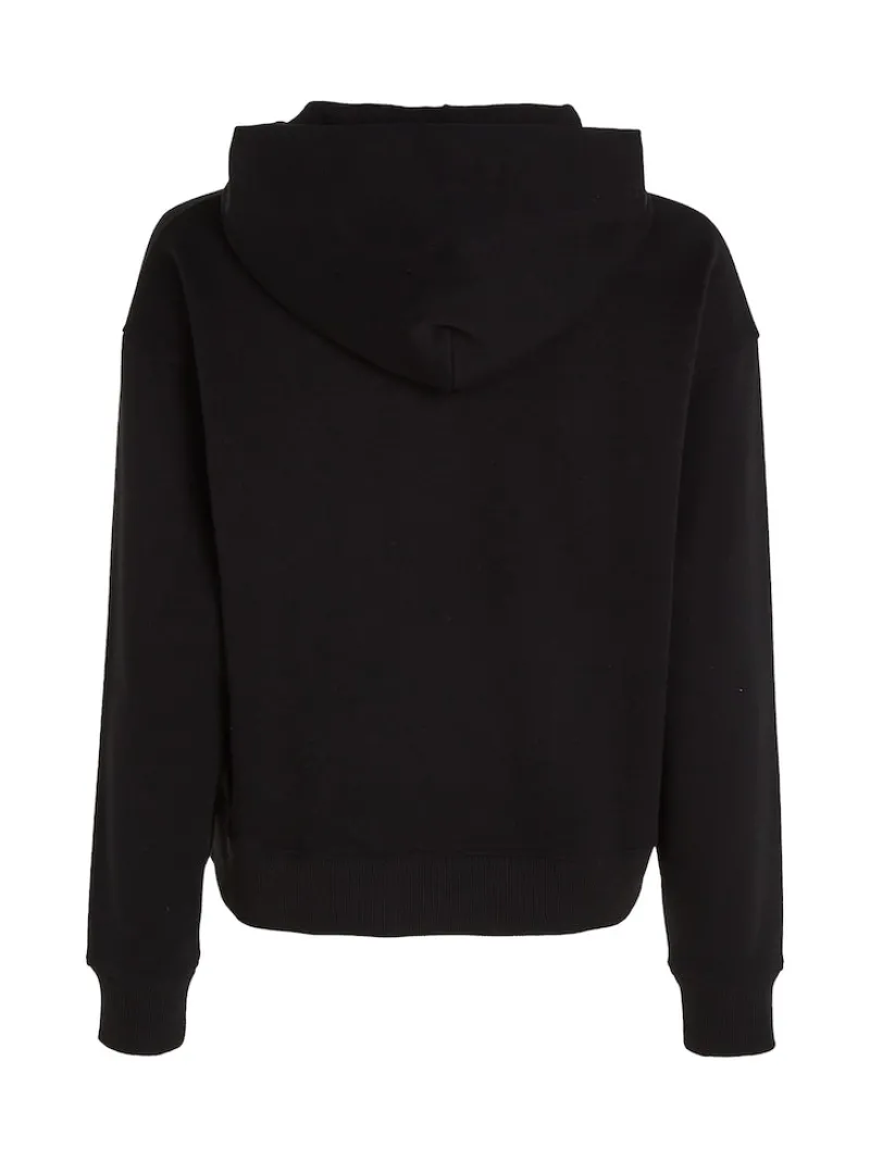 Calvin Klein Jeans Pullover & Sweatshirts*WOVEN LABEL HOODIE ck black