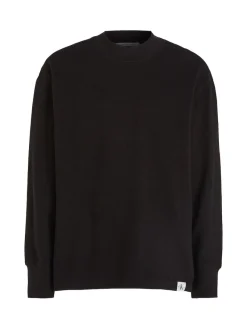 Calvin Klein Jeans Shirts*WOVEN TAB WAFFLE LS ck black