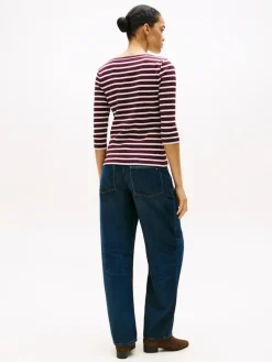 Tommy Hilfiger Shirts*WW0WW40589 deep burgundy- ecru stp