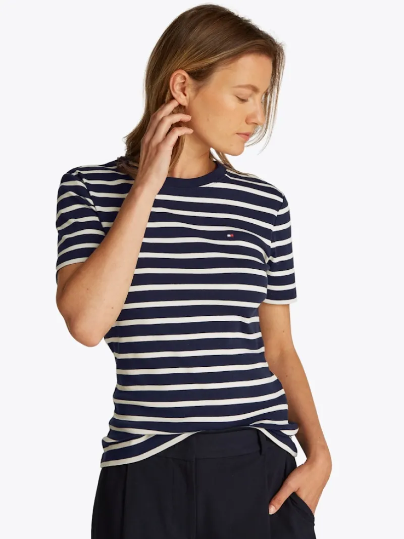 Tommy Hilfiger Shirts*WW0WW40589 ecru- blue spell stp