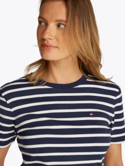 Tommy Hilfiger Shirts*WW0WW40589 ecru- blue spell stp