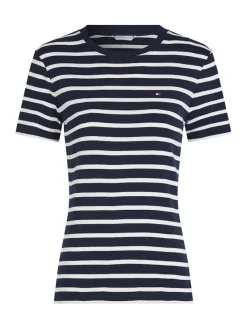 Tommy Hilfiger Shirts*WW0WW40589 ecru- blue spell stp