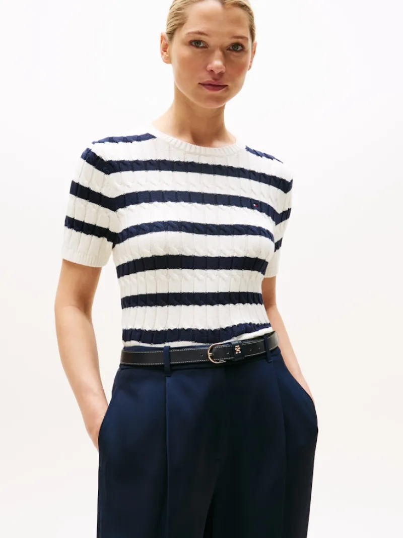 Tommy Hilfiger Pullover & Sweatshirts*WW0WW45656 ivory silk-dark night navy stp