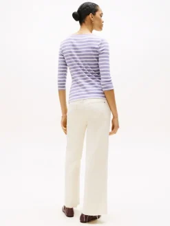 Tommy Hilfiger Shirts*WW0WW40589 purple- ecru stp