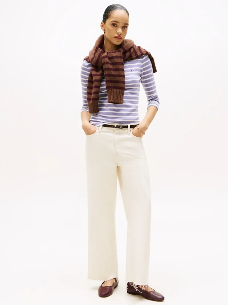 Tommy Hilfiger Shirts*WW0WW40589 purple- ecru stp