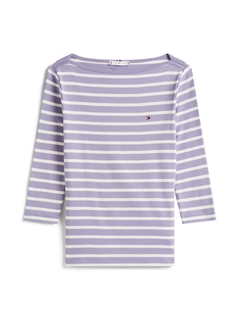 Tommy Hilfiger Shirts*WW0WW40589 purple- ecru stp