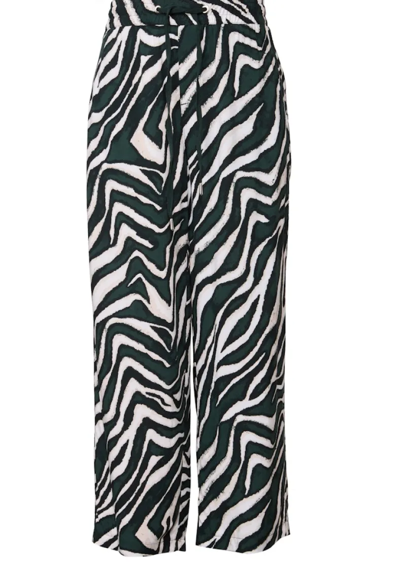 Street One Shorts*Zebra Wide Leg Hose pine grove green