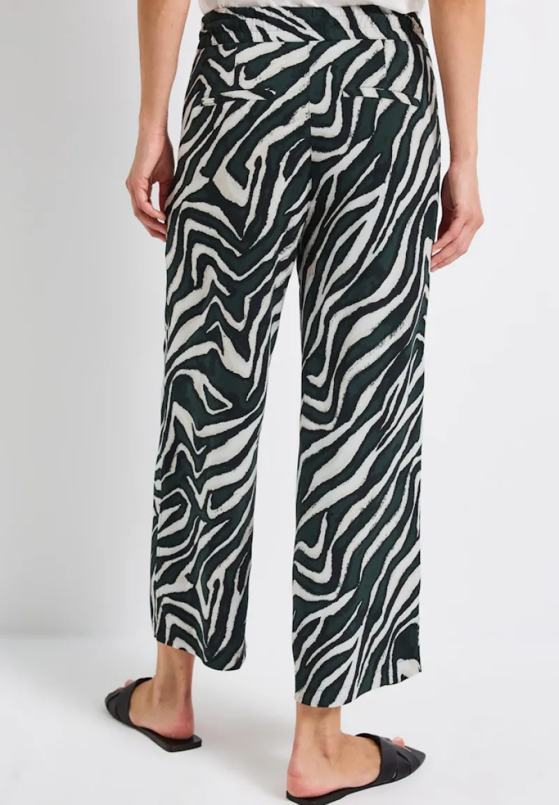 Street One Shorts*Zebra Wide Leg Hose pine grove green