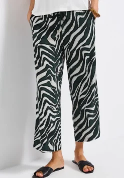 Street One Shorts*Zebra Wide Leg Hose pine grove green