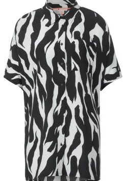 Street One Blusen*Zebraprint Longbluse Black