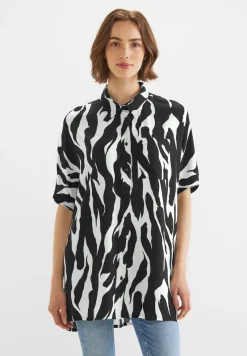 Street One Blusen*Zebraprint Longbluse Black