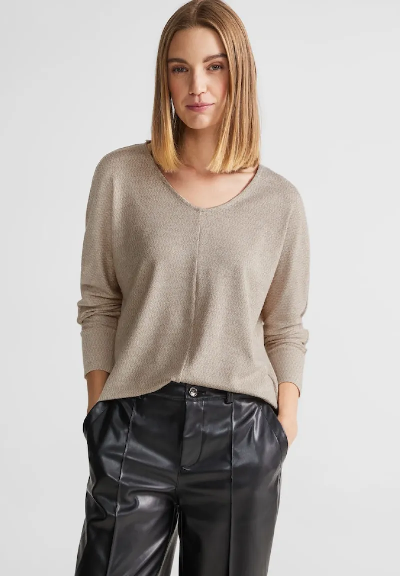 Street One Shirts*Zweifarbiges Langarmshirt spring sand melange