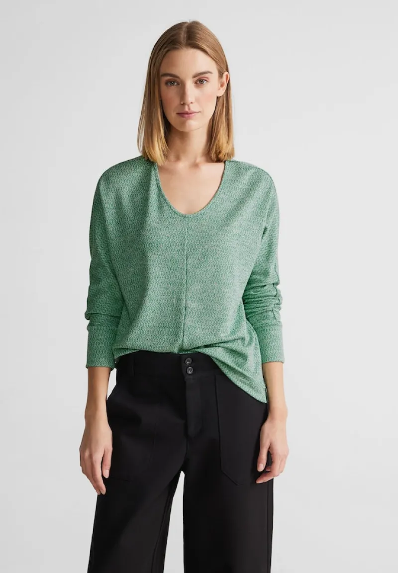 Street One Shirts*Zweifarbiges Langarmshirt fresh spring green melange
