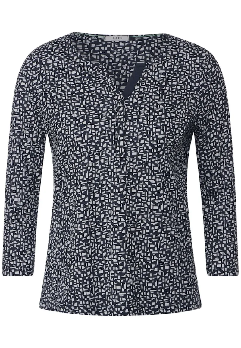 Cecil Shirts*Zweifarbiges Tunikashirt universal blue